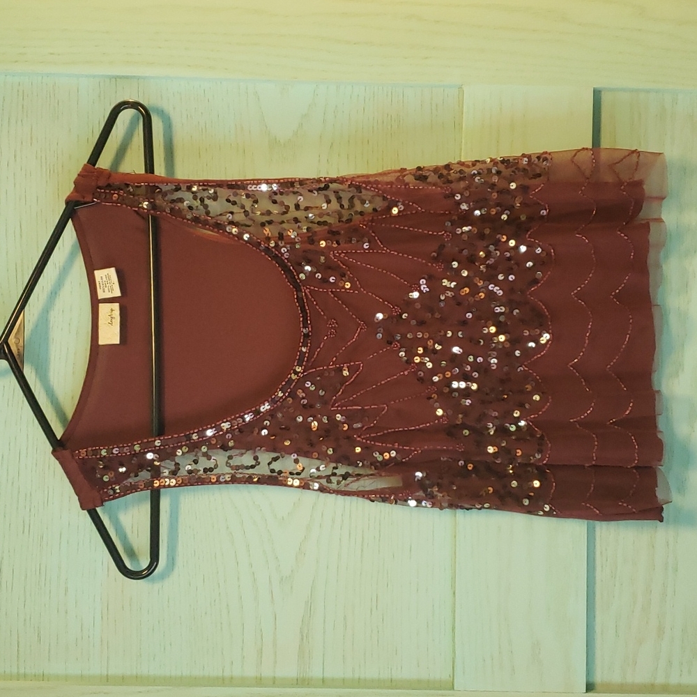 Burgundy Beaded Crop Top